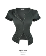 [MADE] Vivien snap button top (3color)