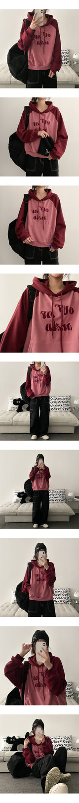 Out embroidery and raglan colored hoodies