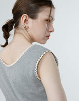 ワッフルスリーブレス_MELANGE GRAY