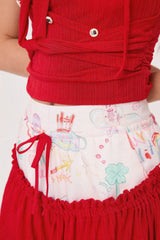 Dear Days Detachable Skorts (Red)