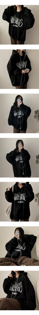 Poemy Lettering Over Hoodie