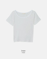 BYドットスリムクロップショートスリーブTシャツ(3color)