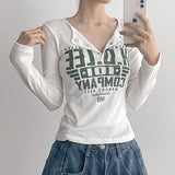 Long-sleeve version💛 Newpin ribbed snap long-sleeve T-shirt (4 colors)