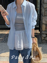 Oversized fit see-through shirt(4color)