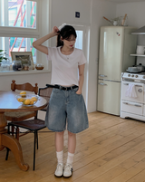 New Bermuda Wide Denim Shorts (4color)