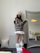 Jacquard Isle Hooded Knitwear Zip-Up Cardigan