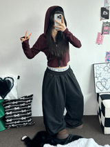 DOWN PINTUCK BALLOON LONG PANTS 🩶🖤2COLOR