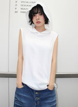 RIBBED HOODED SLEEVELESS