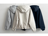 Mika High Neck Color Matching Pendant String Hooded Jumper
