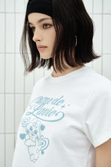 25SS WOMAN OPANCHU USAGI CROP SHORT SLEEVE T-SHIRT WHITE