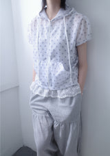 star mesh hood zip-up
