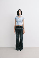 レースscTシャツ (sky blue)