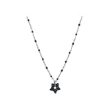 gleaming tiny star necklace [black]