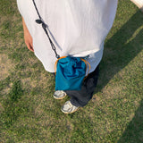 Nylon pouch bag - BLUE / MUSTARD