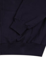 UNISEX ツートン ブラー エンボロゴ フード ジップアップ ネイビー (FCF1ZP323M)