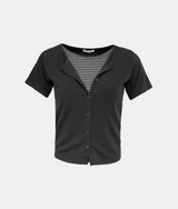 Joanne Layered Button Tee
