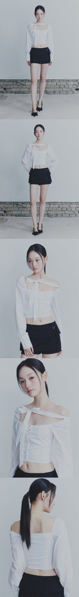BIANCA SQUARE NECK BLOUSE white