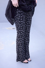 フローラル レース バンディング パンツ(Black)
