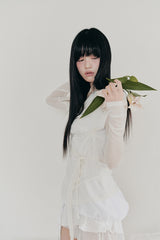 リリーカウルリボントップス ivory