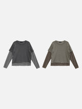 モカドットレイヤードTシャツ（2c）