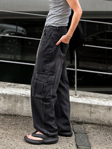 String Wide Cargo Denim PT