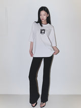 ORIGHH ガールオーバーサイズクロップ半袖Tシャツ_ロングヘアーガール