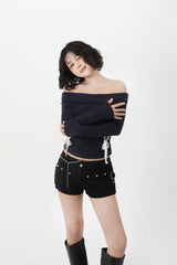 Offshoulder Lace Two-way T-shirt