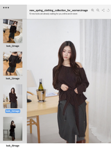 ロー ボクシー ストラップ ワイドネック ニットウェア