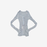 Swanne Damage Cardigan + Cropped Sleeveless Set
