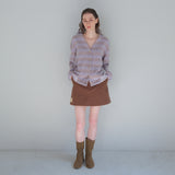 Brown Corduroy Patch Mini-Skirt