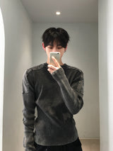 ファイナーショルダーパネルウォッシュドロングスリーブ 2C