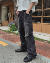 ゼノカット ウォッシュド フレア デニム