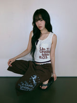 Unicorn Typo Bermuda Shorts Brown