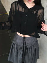 Benny Dot Shirred Midi Skirt (4c)