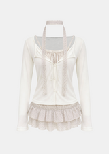 Sophie Dot Layered Cardigan Set