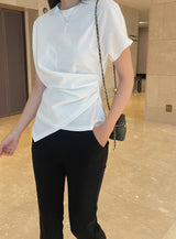 Chable Shirring Wrap Span Short Sleeve T-Shirt