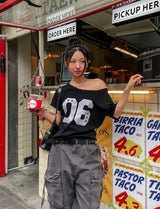 Number 6 オフショルダーラグラン半袖