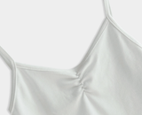 Heather Shirred Cotton Sleeveless Top / 4 Colors