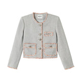 WhyBerry24AW short coat “Pearl Corridor”Retro Round neck jacket