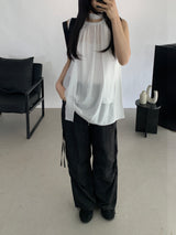 Romits Sleeveless Blouse Tie Set