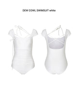 DEW COWL SWIMSUIT white
