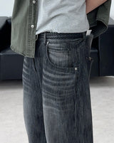 Carton linen-like washed denim pants