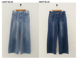 KNIT WIDE DENIM PANTS (2COLORS!)