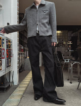 Media Rib Flare Denim Pants