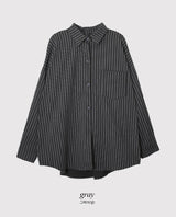 #CT Stripe Overfit Long Sleeve Shirt (3color)