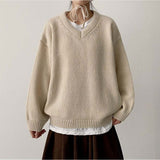 Disco Pop Duc Thick Sleeve Punching V-Neck Knit