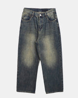 Seyu Back-Point Washed Denim Pants