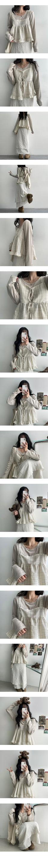 [Both sides!] Vinded frill tie bustier vest (1 color)