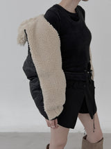 Reversible Fur Collar Quilted Dumble Jumper