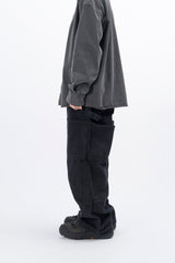 Pent Double Knee Cover Wide Balloon Pants